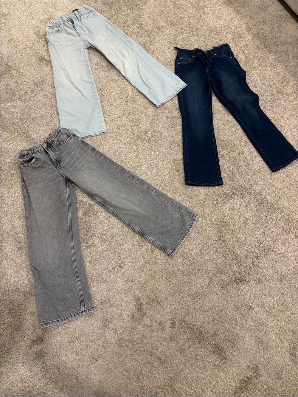 Zara Kids Jeans Trio - Light Blue, Dark Blue, Gray